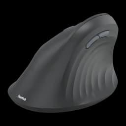 Rato Hama Preto Sem Fios Vertical Ergonómico EWM-500L, vista lateral: perfil ergonómico com ranhuras de aderência e botões