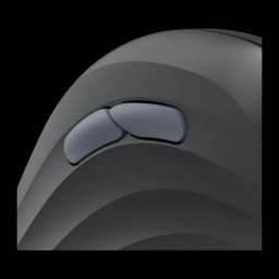 Rato Hama Preto Sem Fios Vertical Ergonómico EWM-500L, detalhe lateral: dois botões extra em superfície curva ergonómica