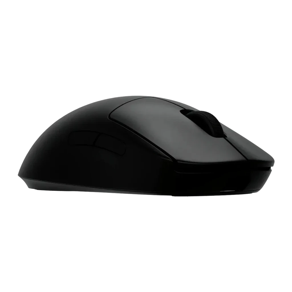 Souris Gaming Logitech G Pro 2 Lightspeed Sans Fil 32000 DPI RGB Noir, vue latérale: profil gauche avec molette texturée