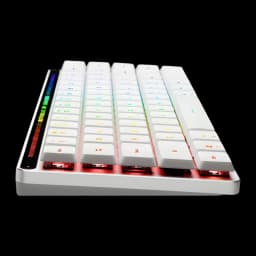 Teclado Gaming ASUS ROG Falchion RX Low Profile Inalámbrico RGB Blanco, vista lateral: retroiluminación RGB multicolor
