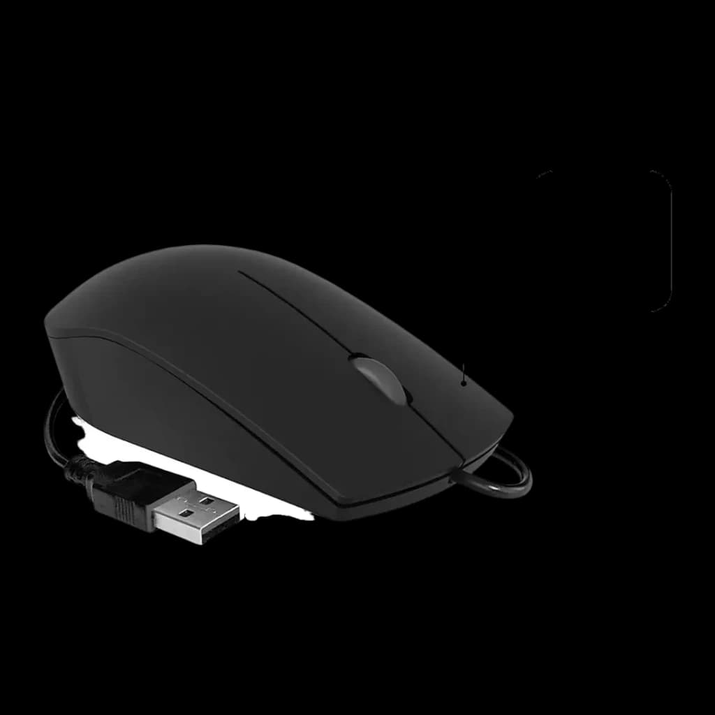 SUBBLIM Combo Business Slim Noir Filaire USB Silencieux, vue latérale: profil droit avec connecteur USB-A visible