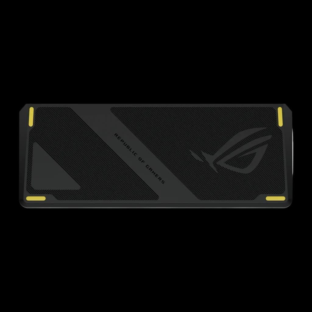 Teclado Gaming ASUS ROG Falchion Ace HFX ZywOo Edition RGB US Layout Preto, vista inferior: base preta texturizada, logo ROG