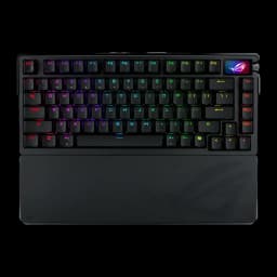 Clavier gaming ASUS ROG Azoth Extreme QWERTY Sans fil Mécanique RGB Noir, vue de dessus: touches rétroéclairées RGB