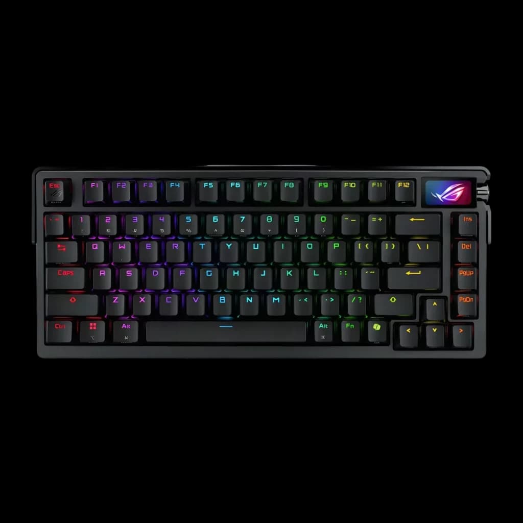 Clavier gaming ASUS ROG Azoth Extreme QWERTY Sans fil Mécanique RGB Noir, vue du dessus: rétroéclairage RGB multicolore