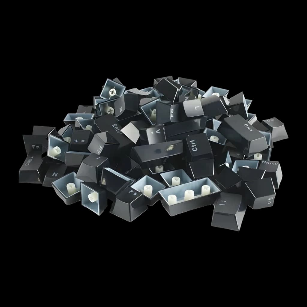 Touches Glorious Gaming Mechanical Keyboard Keycaps Espagnol Noir, tas: touches noires éparpillées révélant légendes