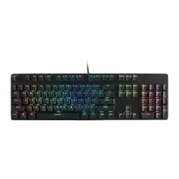 Touches Glorious Gaming Mechanical Keyboard Keycaps Espagnol Noir, vue dessus: rétroéclairage RGB multicolore