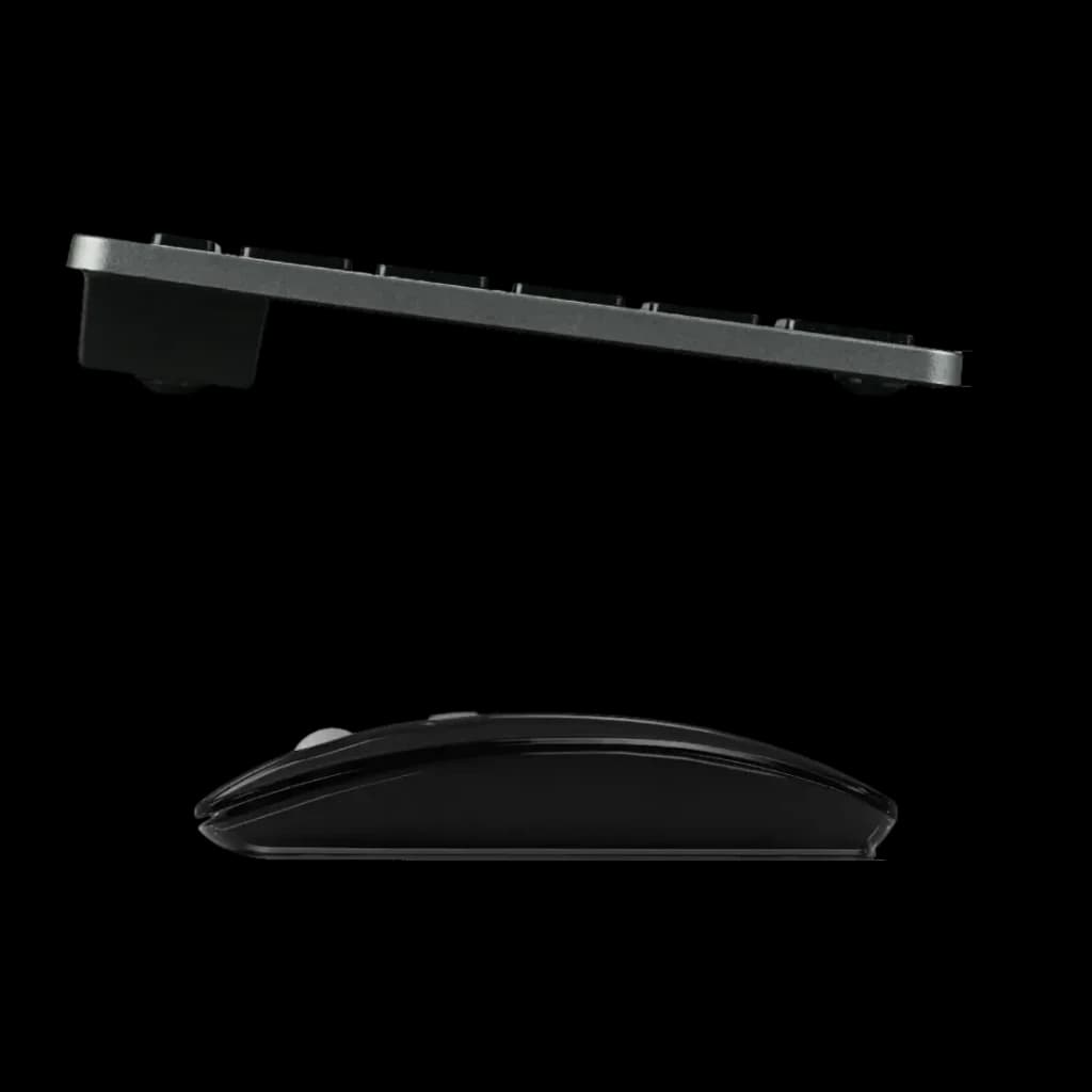 Combo Teclado e Rato Subblim Preto Sem Fios Bluetooth + RF Espanhol SUBKBC-OCO020, vista lateral: perfil fino do teclado