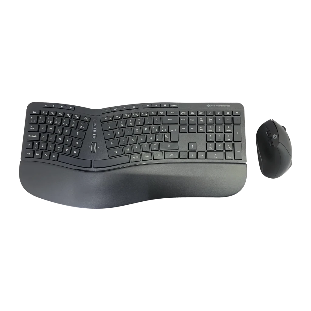 Combo Teclado y Ratón Conceptronic Negro Inalámbrico RF 2.4GHz Español QWERTY ORAZIO02ES
