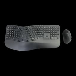 Combo Teclado e Rato Conceptronic Preto Sem Fios RF 2.4GHz Espanhol QWERTY ORAZIO02ES, vista superior: teclado ergonómico