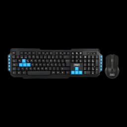 Pack Teclado, Ratón y Auriculares 3GO Drile H2 Negro USB con Cable QWERTY, vista superior: teclado y ratón negros con teclas