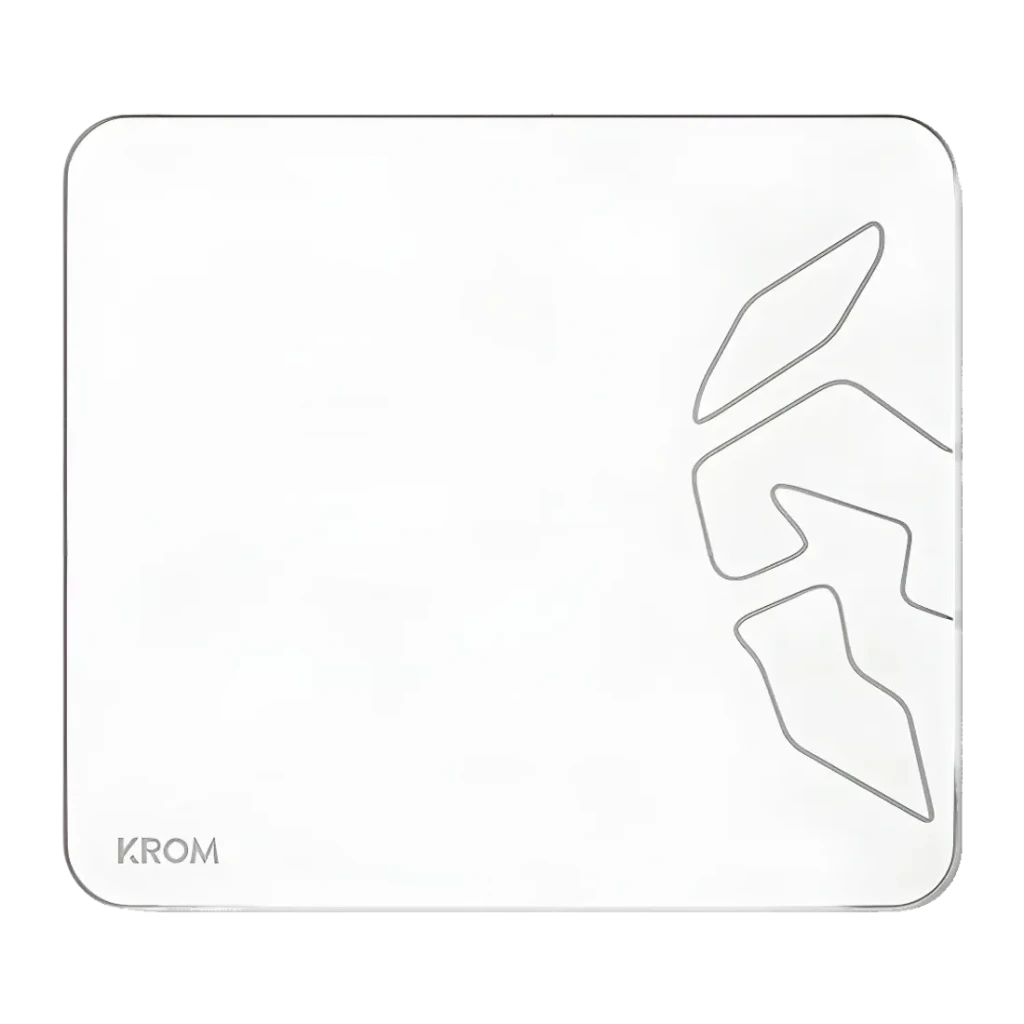 Pack Gaming Krom Kenta 4 em 1 USB Com Fios Teclado Membrana 104 Teclas 7200 DPI Branco, mousepad: vista superior com logo