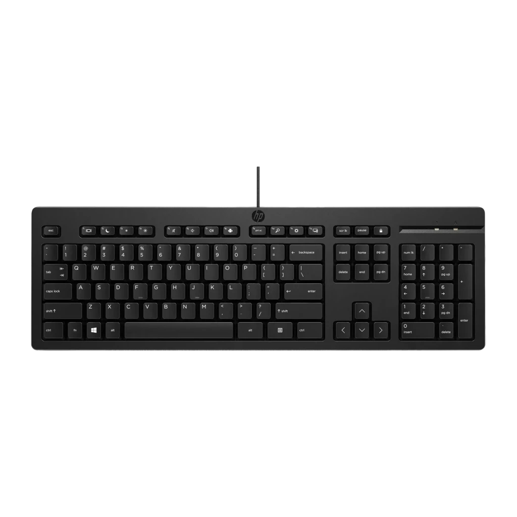 Teclado HP 125 G2 de membrana con cable USB diseño completo en español negro