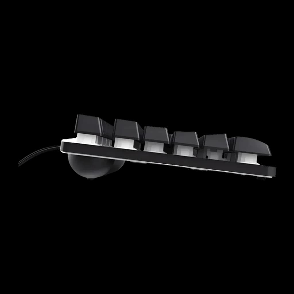 Pack Teclado y Ratón Gaming Trust GXT 798 Thado TKL + Felox Mecánico 6400 DPI RGB Negro, vista lateral: perfil del teclado