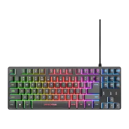 Pack Teclado y Ratón Gaming Trust GXT 798 Thado TKL + Felox Mecánico 6400 DPI RGB Negro, vista superior: teclado TKL