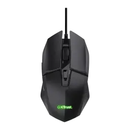 Pack Teclado y Ratón Gaming Trust GXT 798 Thado TKL + Felox Mecánico 6400 DPI RGB Negro, vista superior del ratón: logo