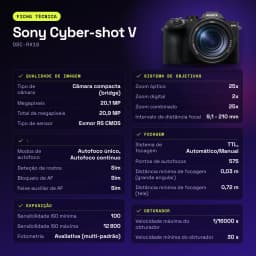 Appareil photo bridge Sony Cyber-shot V Noir Exmor RS CMOS 1 pouce 4K Ultra HD 20,1MP DSC-RX10 - caractéristiques