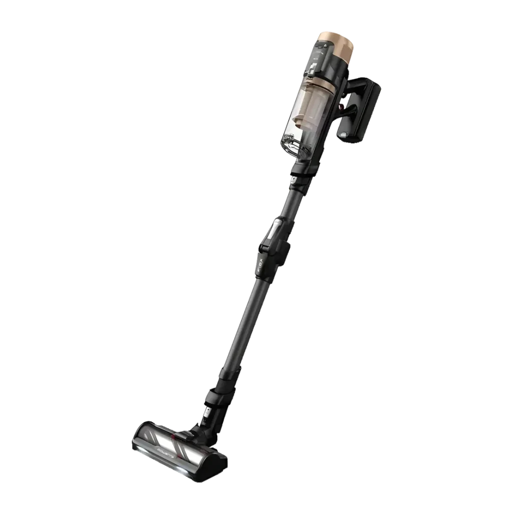 Aspiradora escoba Rowenta X-Force Flex 14.60 Negro/Dorado Sin Cable 240AW RH9B74WO, vista lateral: cuerpo completo
