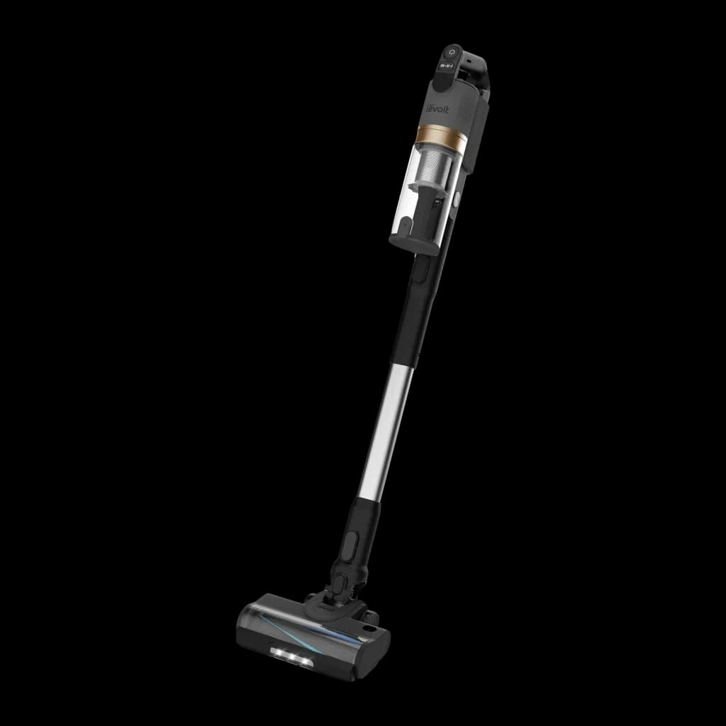 Aspirador Levoit Antracite/Dourado Sem Fios HEPA 5 Etapas 180W 50min LVAC-200, vista lateral: corpo completo em ângulo, anel