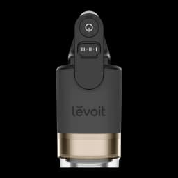 Aspirador Levoit Antracite/Dourado Sem Fios HEPA 5 Etapas 180W 50min LVAC-200, vista frontal: botão de ligar e seletor de 3