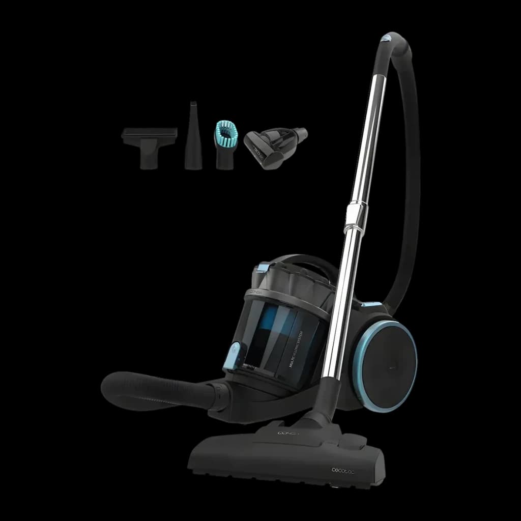 Aspiradora de trineo Cecotec Conga Rockstar Multicyclonic XL Animal Negro 20kPa 800W 9m cable, vista lateral: cuerpo negro