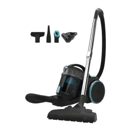 Aspiradora de trineo Cecotec Conga Rockstar Multicyclonic XL Animal Negro 20kPa 800W 9m cable, vista lateral: cuerpo negro