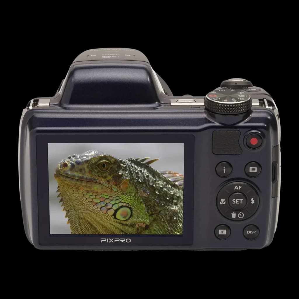 Appareil bridge Kodak PixPro AZ528 Bleu BSI CMOS 1/2.3 pouces 16,76MP Zoom 52x 24-1248mm, vue arrière: écran LCD