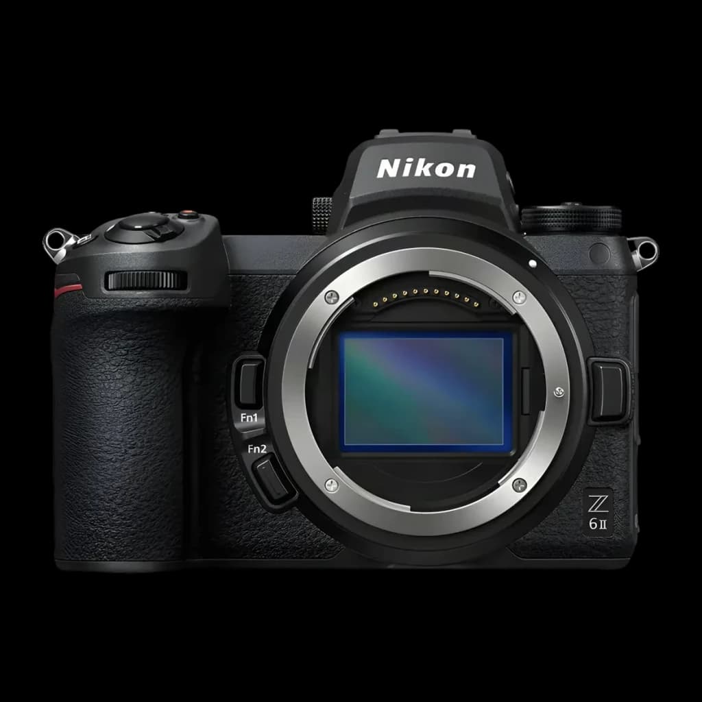 Appareil photo Nikon Z 6II Boîtier Noir Full Frame CMOS 4K Ultra HD 24,5MP, vue avant: monture Z et capteur CMOS exposé