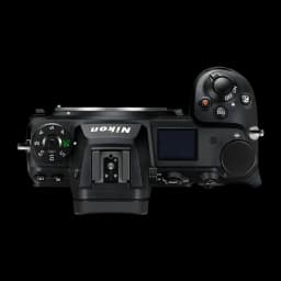 Appareil photo Nikon Z 6II Boîtier Noir Full Frame CMOS 4K Ultra HD 24,5MP, vue du dessus: molette de modes, griffe, écran