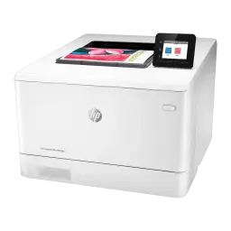 Impressora laser HP Color LaserJet Pro M454dw Frente e Verso Automático Branco, vista lateral: ecrã tátil a cores e página