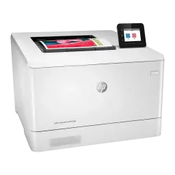 Impressora laser HP Color LaserJet Pro M454dw Frente e Verso Automático Branco, vista lateral: ecrã tátil e folha colorida