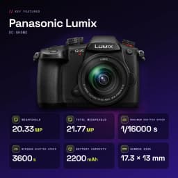 Appareil photo hybride Panasonic Lumix Noir Live MOS Micro 4/3 4K UHD 20,3MP DC-GH5M2 - caractéristiques