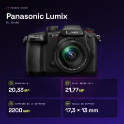 Appareil photo hybride Panasonic Lumix Noir Live MOS Micro 4/3 4K UHD 20,3MP DC-GH5M2 - caractéristiques