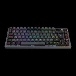 Teclado Gaming ASUS ROG Azoth Inalámbrico RGB AZERTY Rojo/Negro, vista en perspectiva: retroiluminación RGB multicolor