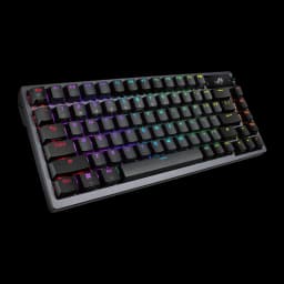 Teclado Gaming ASUS ROG Azoth Inalámbrico RGB AZERTY Rojo/Negro, vista frontal en ángulo: retroiluminación RGB multicolor