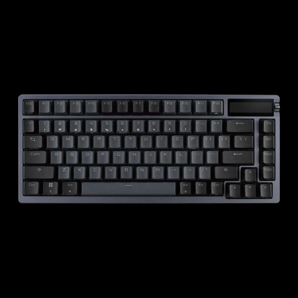 Teclado Gaming ASUS ROG Azoth Inalámbrico RGB AZERTY Rojo/Negro, vista superior: teclas negras y carcasa gris oscura