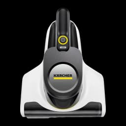 Aspirador de Mão Kärcher VCH 4 UVClean Preto/Branco 500W, vista superior: logo, botão amarelo e bocal
