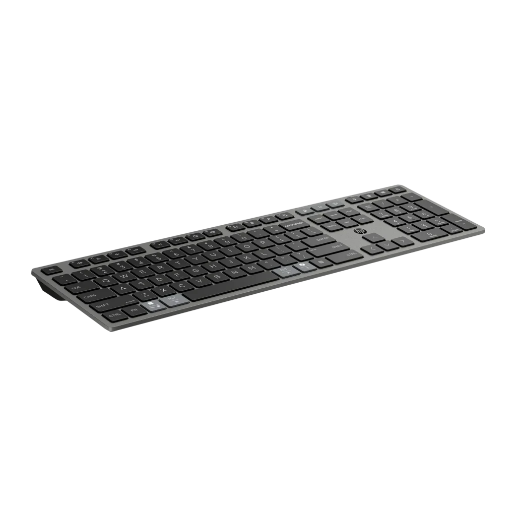 Teclado HP 720 Multi-Device Negro Bluetooth + USB Español QWERTY, vista en perspectiva: perfil delgado, teclas negras