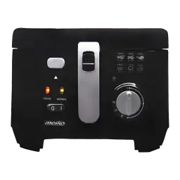 Freidora de aceite Mesko Home 2,5L 1800W Negro/Gris MS 4908, vista frontal: panel con indicadores POWER y WORKING, mando