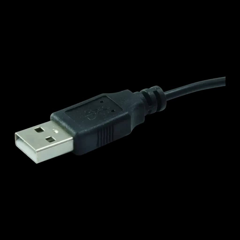 Ratón Conceptronic Negro CLLM3BDESK, detalle conector: conector USB-A metálico y cable negro en primer plano