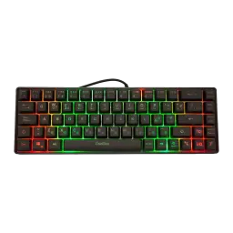 Clavier Gaming CoolBox DeepGaming TM065 Mini 65% Hybride Membrane-Mécanique RGB Noir, vue de dessus: rétroéclairage RGB
