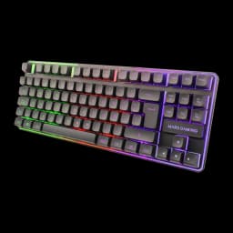 Combo Gaming Mars Gaming Sans Fil RGB 360x260mm Noir MCPWTKLES, clavier en perspective: éclairage RGB multicolore
