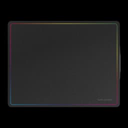 Combo Gaming Mars Gaming Sans Fil RGB 360x260mm Noir MCPWTKLES, vue de face: tapis avec éclairage RGB périmétrique et logo