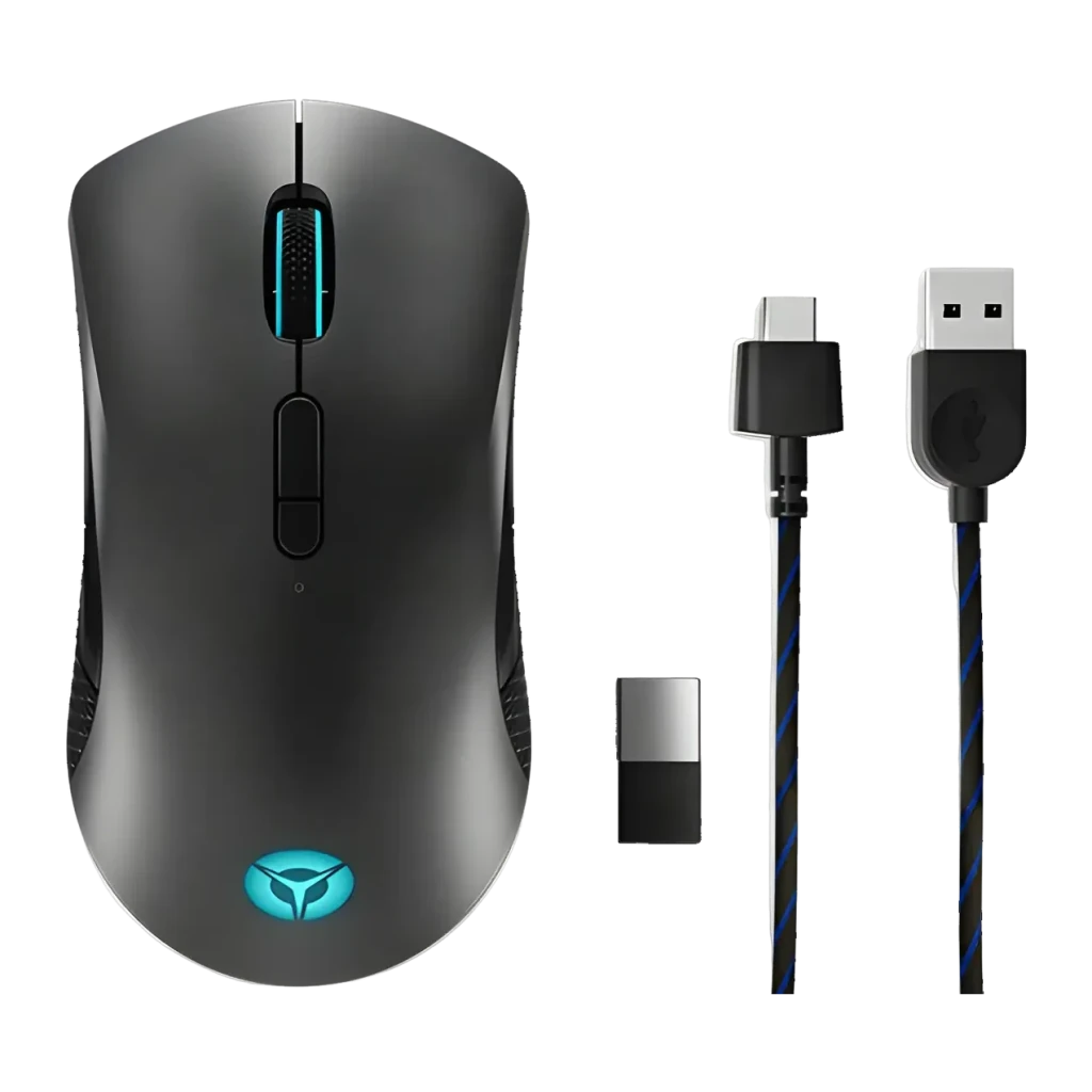 Ratón Gaming Lenovo Legion M600 inalámbrico, sensor óptico de 16000 DPI con iluminación RGB, color negro