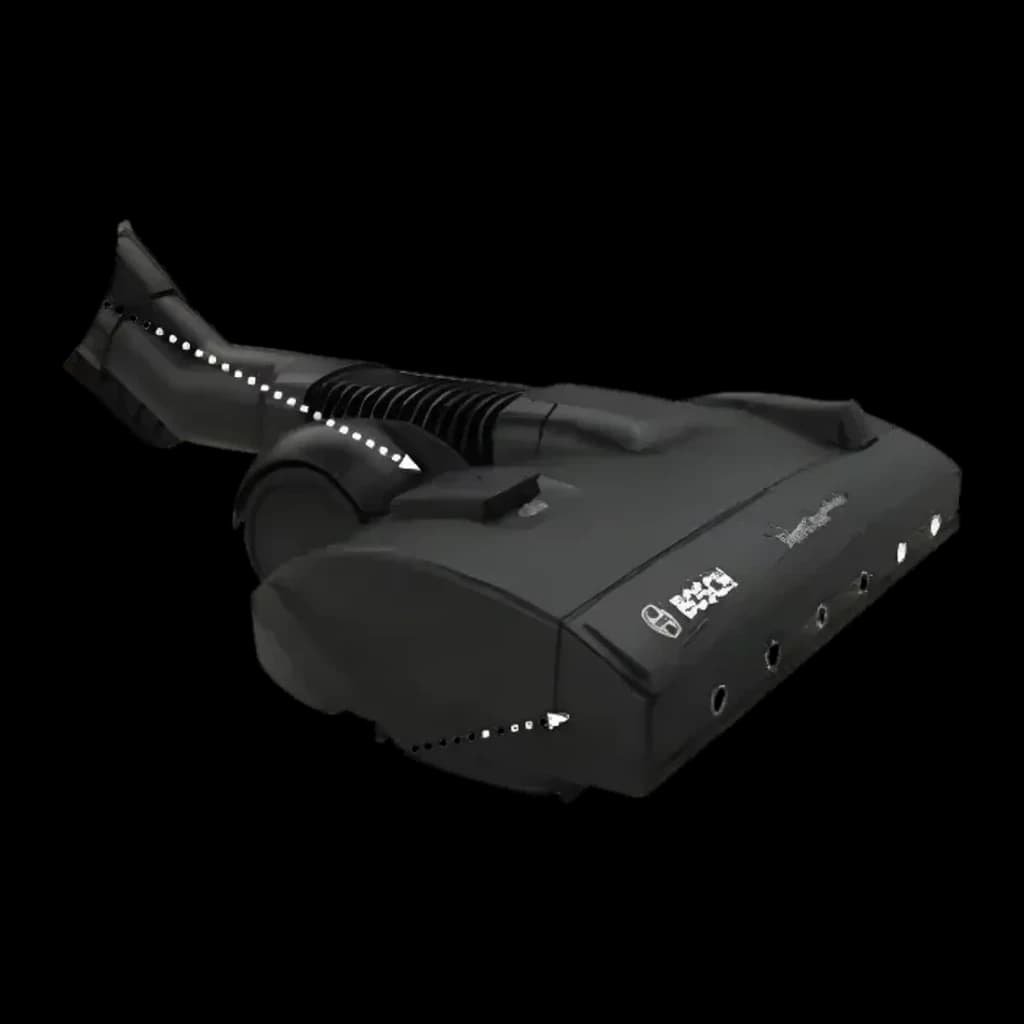 Aspirateur avec sac Bosch Serie 6 ProSilence Noir/Blanc 700W BGB6SIL0L, brosse: tête turbo noire en angle latéral avec logo