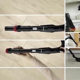 Aspirateur avec sac Bosch Serie 6 ProSilence Noir/Blanc 700W BGB6SIL0L, en utilisation: collage d'accessoires noirs