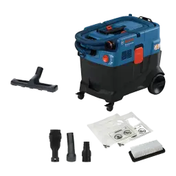 Aspirateur industriel sec/humide Bosch GAS 400 A Professional Bleu Sans Fil 1200W, vue ensemble: aspirateur avec tuyau