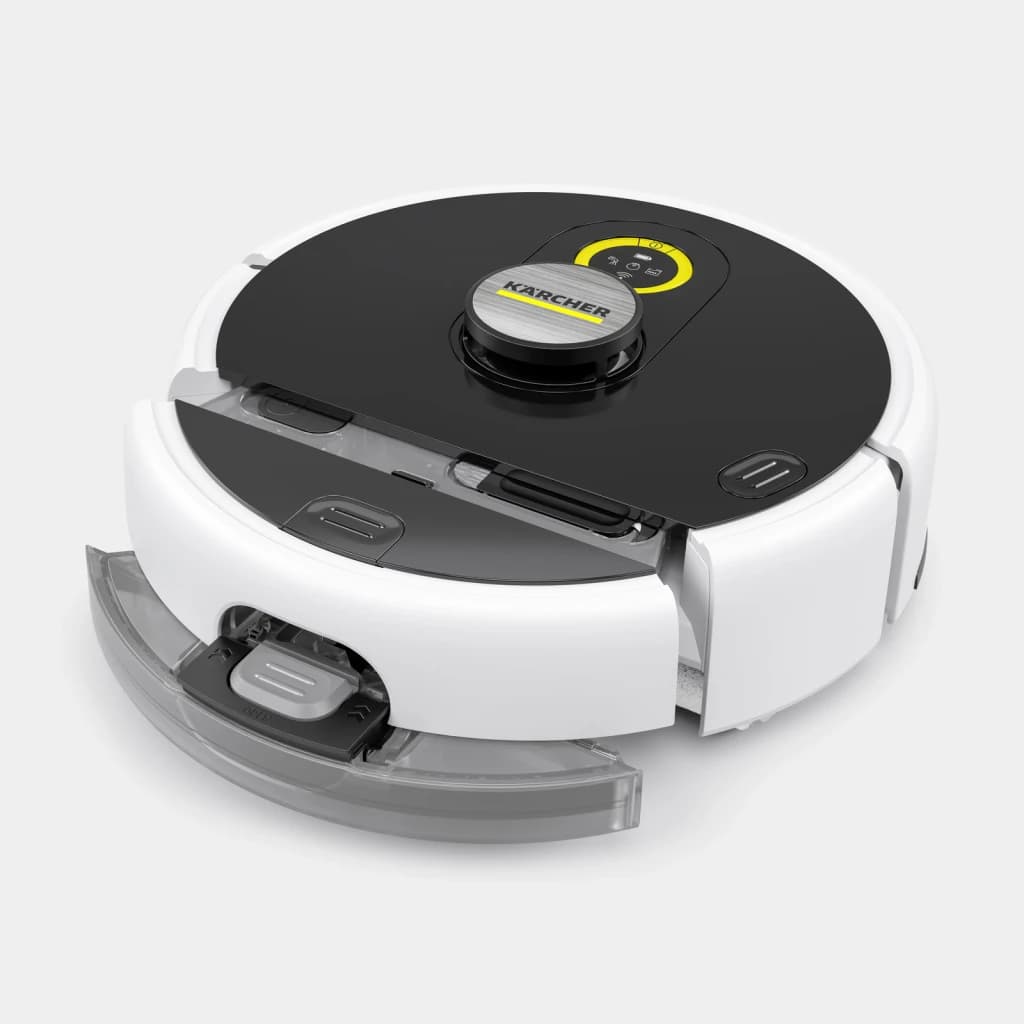 Robot friegasuelos Kärcher RCF 3 LiDAR Fregado 120min, vista superior en ángulo: depósito de agua extraído