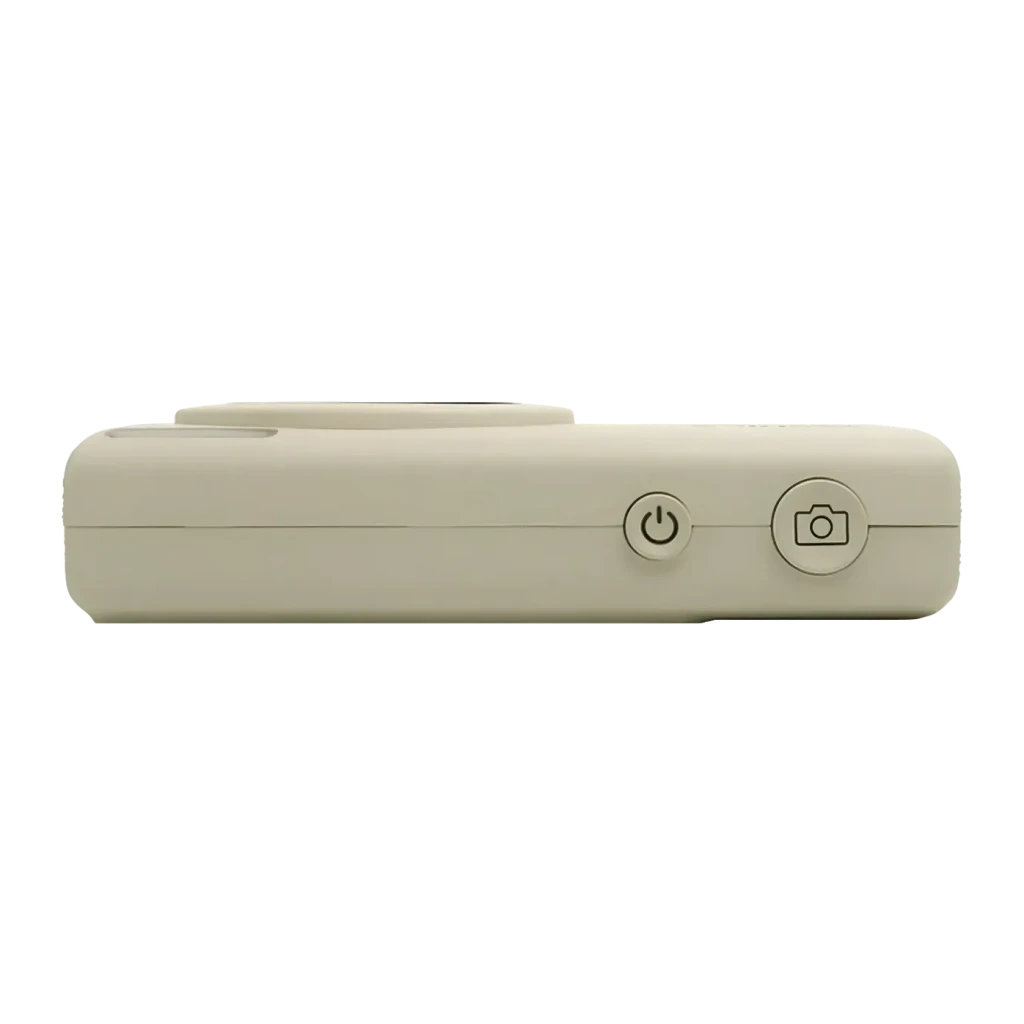 Appareil Photo Numérique Yashica DigiMate 100 Blanc CMOS 4K Ultra HD 30fps 64MP, vue dessus: bouton marche et déclencheur