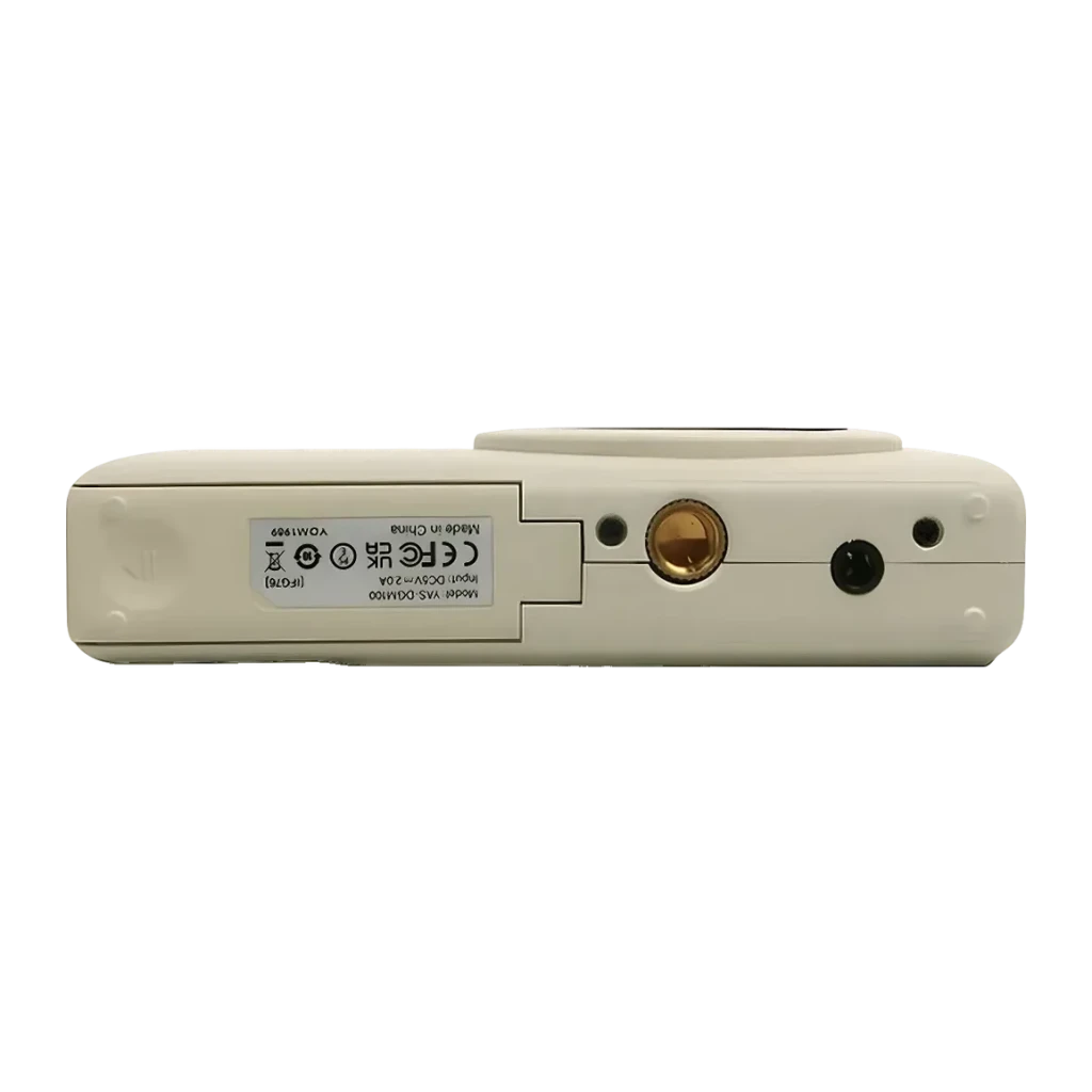 Appareil Photo Numérique Yashica DigiMate 100 Blanc CMOS 4K Ultra HD 30fps 64MP, vue du dessous: filetage trépied doré