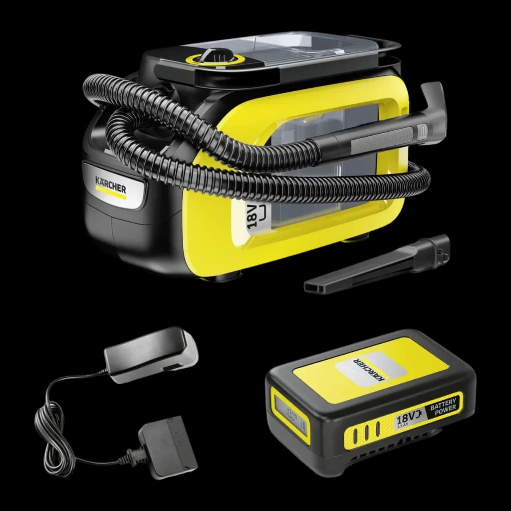 Aspiradora en húmedo y seco Kärcher SE 3-18 Compact Battery Set Sin cable 184W 12min, vista conjunto: aspiradora amarilla